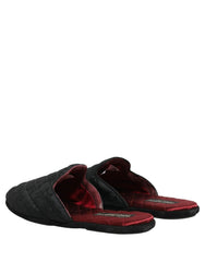 Dolce & Gabbana Black Floral Brocade Slides Slippers Shoes - EU44/US11