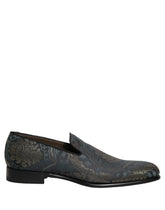 Dolce & Gabbana Black Floral Brocade Slip On Loafers Shoes - EU44/US11
