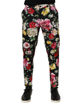 Dolce & Gabbana Black Floral Cotton Dress Formal Trouser Pants - IT48 | M - Trousers