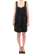 Dolce & Gabbana Black floral crystal embedded dress - Dresses