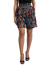 Dolce & Gabbana Black Floral High Waist Hot Pants Shorts - IT40|S - Short Trousers