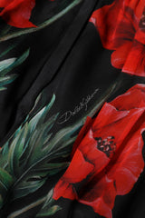 Dolce & Gabbana Black Floral High Waist Women Hot Pants Shorts - IT40|S - Short Trousers