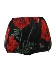 Dolce & Gabbana Black Floral High Waist Women Hot Pants Shorts - IT40|S - Short Trousers