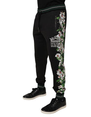 Dolce & Gabbana Black Floral King Men Jogger Sweatpants Pants - IT46 | S - Joggers