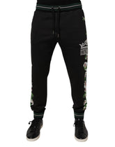Dolce & Gabbana Black Floral King Men Jogger Sweatpants Pants - IT46 | S - Joggers