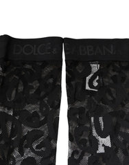 Dolce & Gabbana Black Floral Lace Cotton Stretch Stockings Socks - S - Hosiery