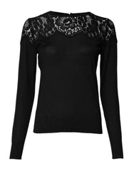 Dolce & Gabbana Black Floral Lace Long Sleeves Blouse Top - IT36|XXS - Blouses