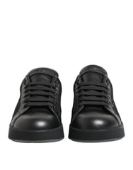 Dolce & Gabbana Black Floral Lace Low Top Sneakers Shoes - EU35/US4.5 - Sneakers