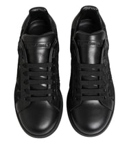 Dolce & Gabbana Black Floral Lace Low Top Sneakers Shoes - EU35/US4.5 - Sneakers