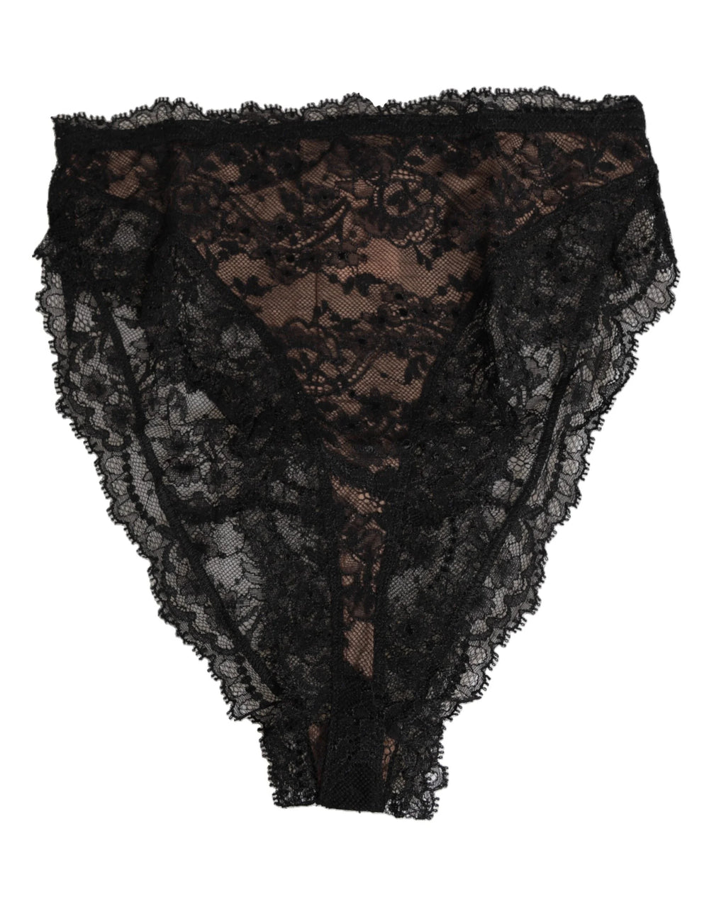 Dolce & Gabbana Black Floral Lace Mesh High Brief Panty Underwear - IT2 | S - Briefs