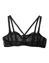 Dolce & Gabbana Black Floral Lace Nylon Balconcino Bra Underwear - IT2 | S - Bras