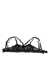 Dolce & Gabbana Black Floral Lace Nylon Balconcino Bra Underwear - IT2 | S - Bras