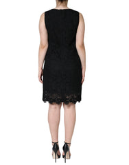 Dolce & Gabbana Black Floral Lace Sheath Sleeveless Mini Dress - IT42|M - Dresses