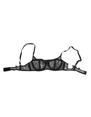 Dolce & Gabbana Black Floral Lace Sheer Underwire Bra Underwear - IT2 | S - Bras