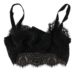 Dolce & Gabbana Black Floral Lace Stretch Bralette Underwear - IT2 | S - Bras