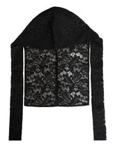 Dolce & Gabbana Black Floral Lace Whole Head Wrap Hat - 58 cm|M - Balaclavas