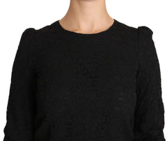 Dolce & Gabbana Black Floral Lace Zipper Top Blouse - IT36 | XS - Blouses