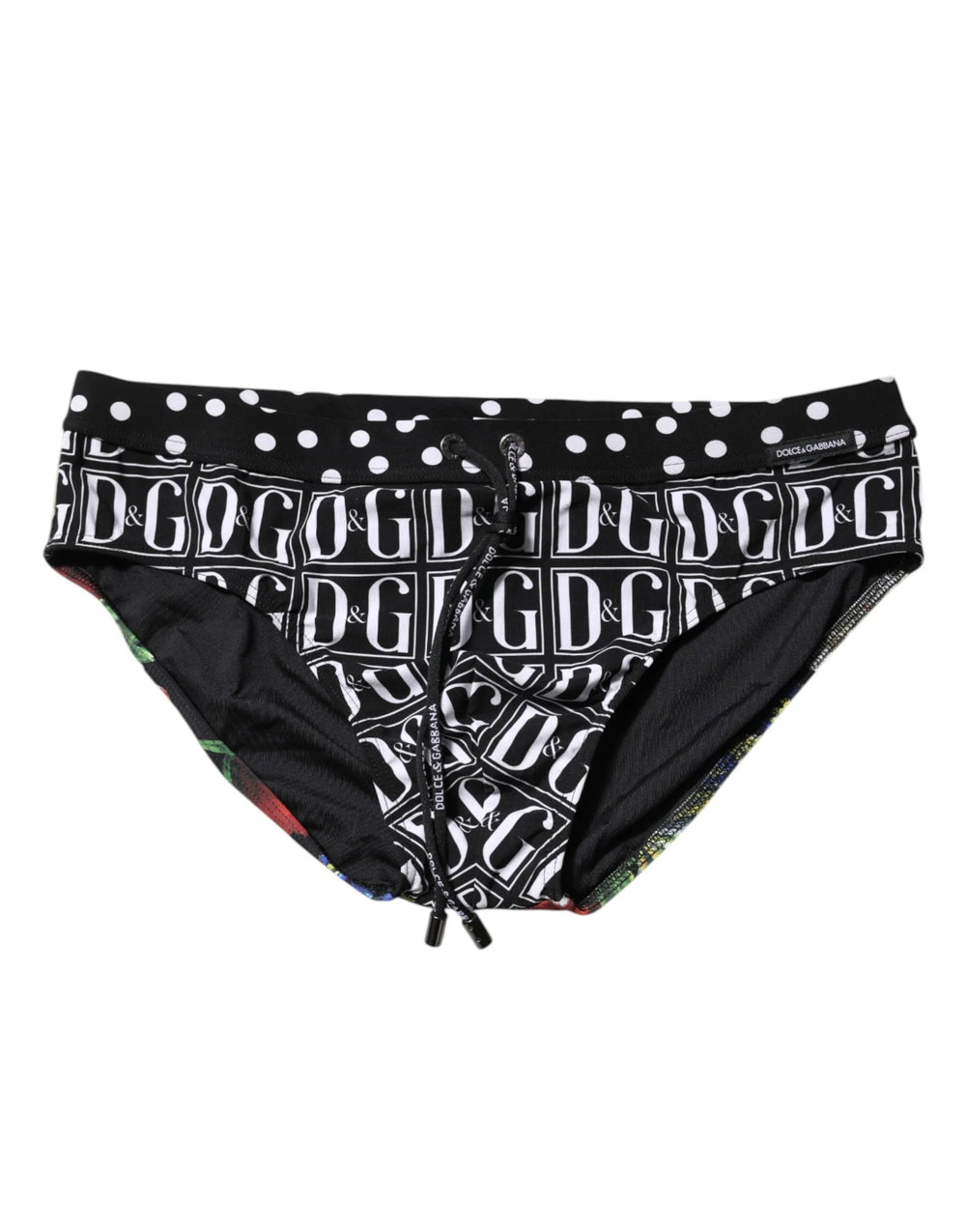 Dolce & Gabbana Black Floral Logo Beachwear Men Brief Swimwear - IT4 | S - Swim Briefs