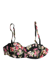 Dolce & Gabbana Black Floral Padded Balconnet Bra Underwear - IT1 | XS