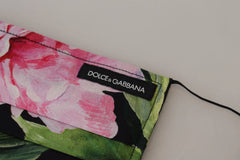Dolce & Gabbana Black Floral Pleated Elastic Ear Strap Face Mask - Fashion Face Masks