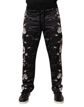 Dolce & Gabbana Black Floral Polyester Jogger Pants - IT44 | XS - Joggers