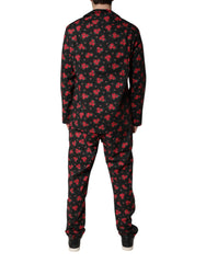 Dolce & Gabbana Black Floral Print Cotton Men Pajama Set Sleepwear - Pajamas