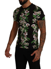 Dolce & Gabbana Black Floral Print Crewneck T-shirt - T-Shirts
