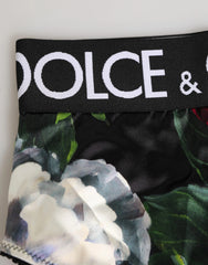 Dolce & Gabbana Black Floral Print High Waist Panty Underwear - IT1 | XS - Briefs