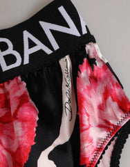 Dolce & Gabbana Black Floral Print High Waist Panty Underwear - IT2 | S - Briefs