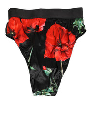 Dolce & Gabbana Black Floral Print High Waist Sheer Mesh Underwear - IT4 | L - Briefs
