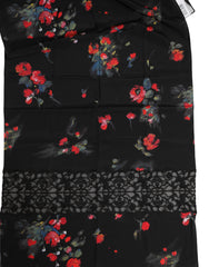 Dolce & Gabbana Black Floral Print Neck Warmer Wrap Scarf - Scarves & Shawls