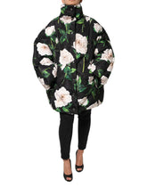 Dolce & Gabbana Black Floral Print Puffer Quilted Jacket - IT46|XL - Puffer Jackets