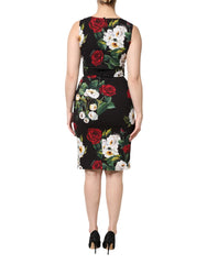 Dolce & Gabbana Black Floral Print Sleeveless Sheath Dress - IT40|S - Dresses