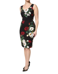 Dolce & Gabbana Black Floral Print Sleeveless Sheath Dress - IT40|S - Dresses