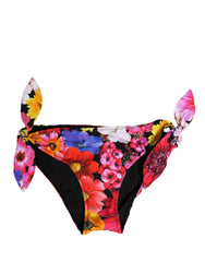Dolce & Gabbana Black Floral Print Swimsuit Bikini Bottom Swimwear - IT3 | M