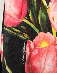 Dolce & Gabbana Black Floral Print Viscose A-line Mini Dress - IT38 | XS