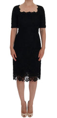 Dolce & Gabbana Black Floral Ricamo Sheath Dress - IT40|S - Dresses
