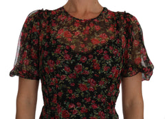 Dolce & Gabbana Black Floral Roses A-Line Shift Gown - IT40|S - Dresses