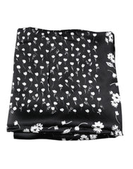 Dolce & Gabbana Black Floral Silk Square Wrap Shawl Scarf - Scarves & Shawls