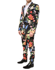 Dolce & Gabbana Black Floral Single Breasted MARTINI 2 Piece Suit - IT48 | M