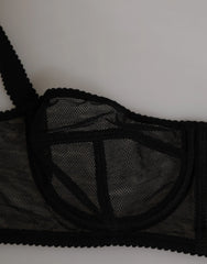 Dolce & Gabbana Black Floral Underwired Balconette Bra Underwear - IT2 | S - Bras