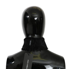 Dolce & Gabbana Black Fur Neck Collar Wrap Lambskin Scarf - Scarves & Shawls