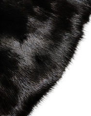 Dolce & Gabbana Black Fur Shawl Neck Wrap Cover Collar Scarf - IT40|S