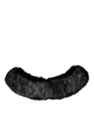 Dolce & Gabbana Black Fur Shawl Neck Wrap Cover Collar Scarf - IT40|S - Scarves & Shawls
