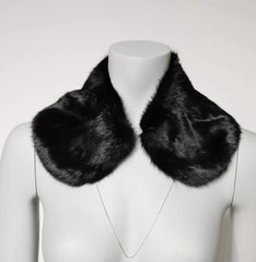 Dolce & Gabbana Black Fur Shawl Neck Wrap Cover Collar Scarf - IT40|S - Scarves & Shawls