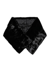 Dolce & Gabbana Black Fur Shawl Neck Wrap Cover Collar Scarf - Scarves & Shawls