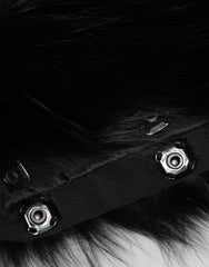 Dolce & Gabbana Black Fur Shoulder Collar Wrap Shawl Scarf