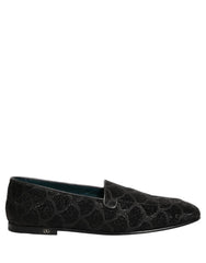 Dolce & Gabbana Black Glitter Brocade Men Dress Loafers Shoes - EU43/US10