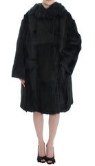 Dolce & Gabbana Black Goat Fur Shearling Long Jacket Coat - IT40|S - Overcoats