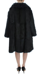 Dolce & Gabbana Black Goat Fur Shearling Long Jacket Coat - IT40|S - Overcoats